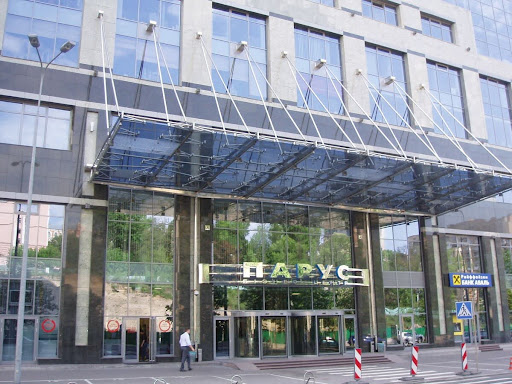 main entrance of the business center